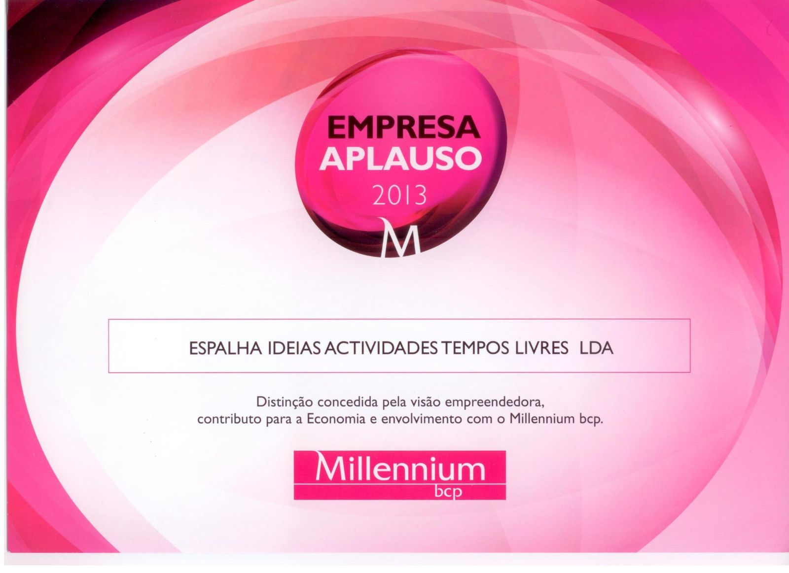 Empresa Aplauso 2013 - Millennium BCP